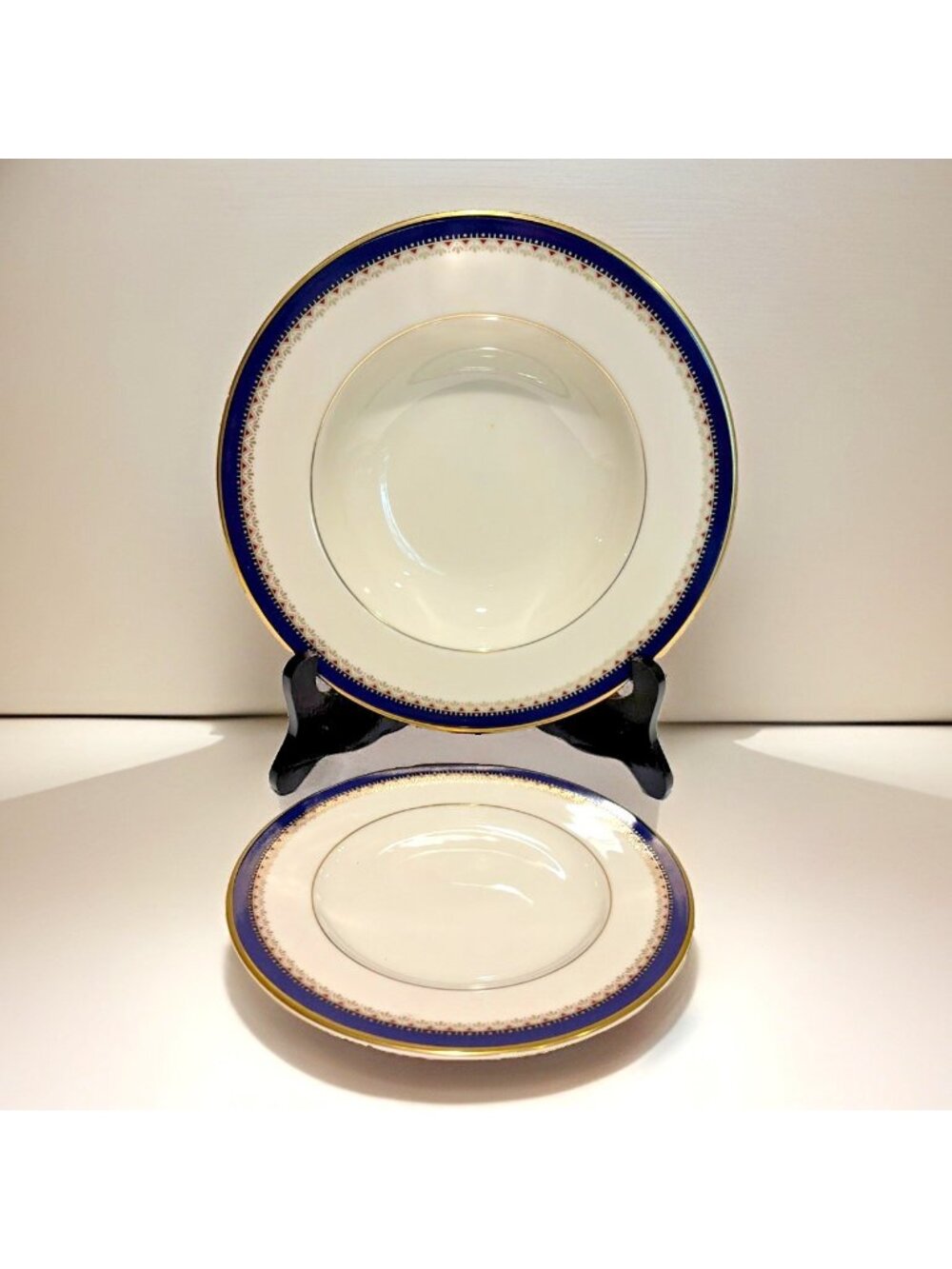 Lenox Bone China Jefferson Rimmed Soup Bowl & Bread & Butter Plate Presidential